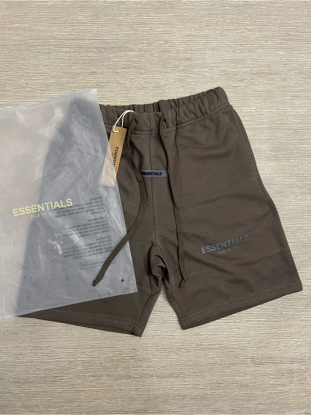 ESSENTIALS Men’s Drawstring Athletic Shorts - Dark Brown